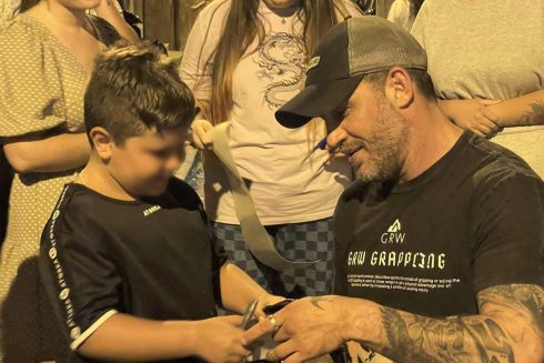 Venom Star Tom Hardy Signs Autographs During Shooting Break In Spain's Murcia Region