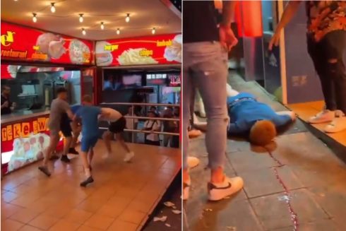 Briton, 29, is arrested after savage brawl left a tourist lying unconscious in a pool of his own blood in Spain’s Magaluf resort