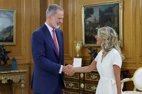 King Felipe VI and Sumar leader Yolanda Diaz