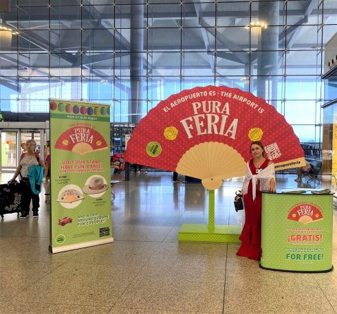 Spain's Málaga festive vibe arrives at airport with 'Pura Feria' campaign. Credit. Aena