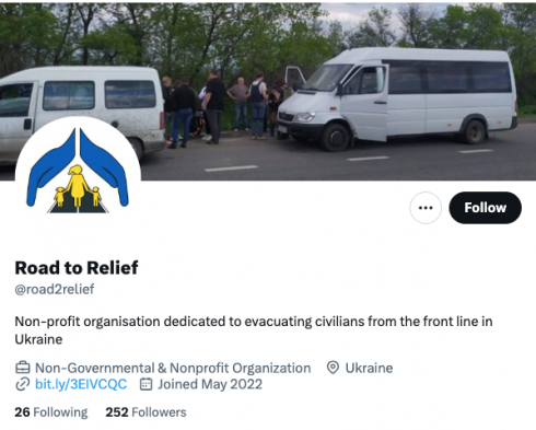 Road to Relief Twitter page
