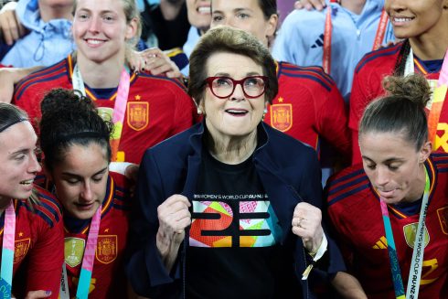 Billie Jean King celebrates Women´s World Cup Victory for Spain