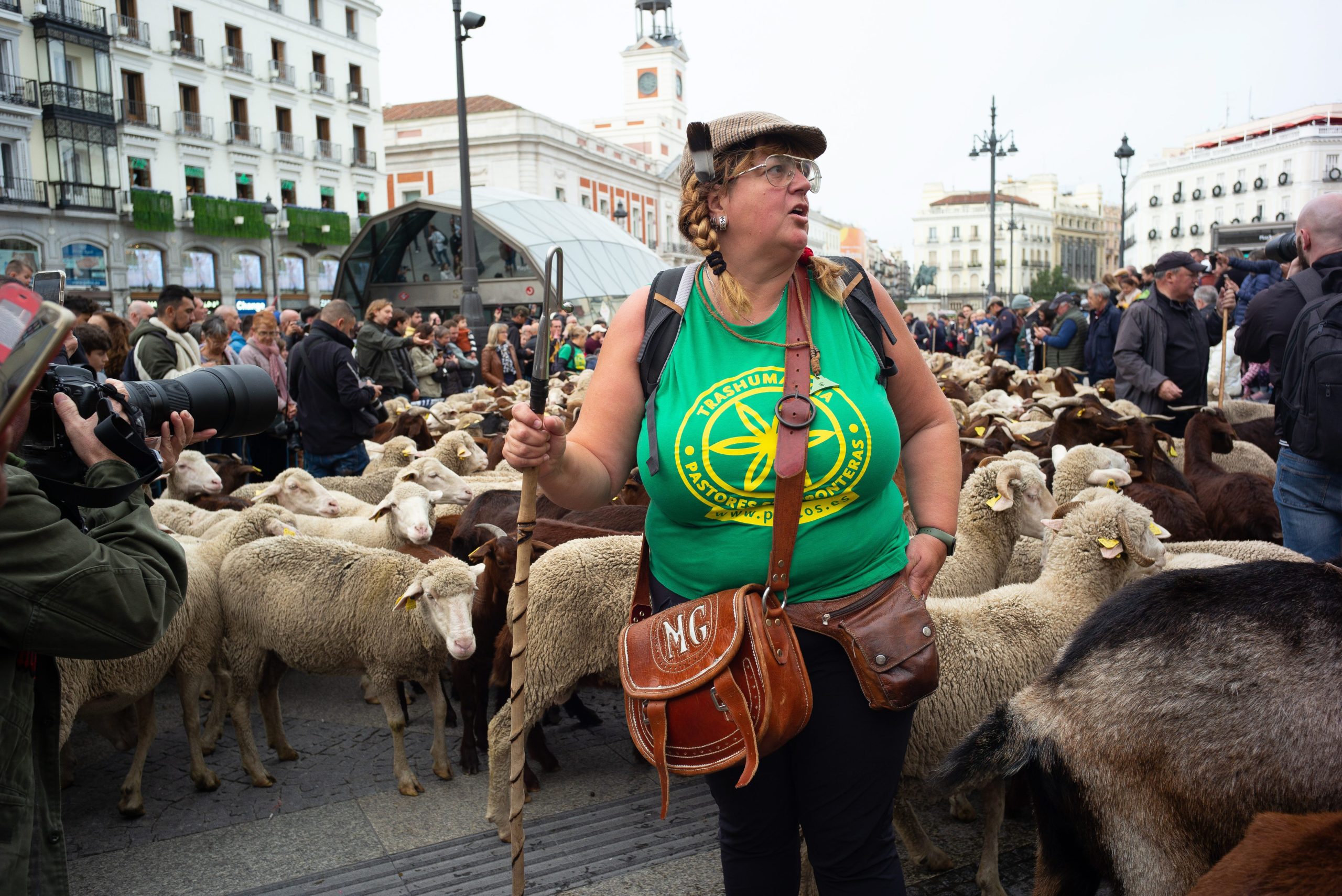 Some 1,200 sheep march through the streets of Spain’s capital: Annual parade in Madrid is led by a woman for the first time