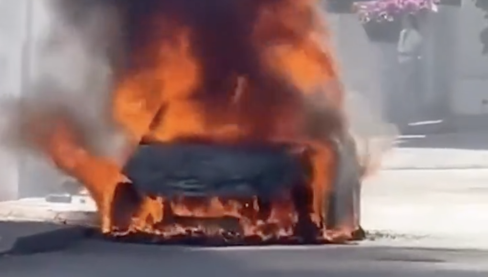 burning car