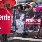 Demonstrators in Madrid to support Prime Minister Pedro Sanchez