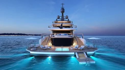 yacht in a pool
