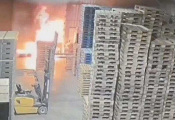The arson attack on a warehouse in El Ejido