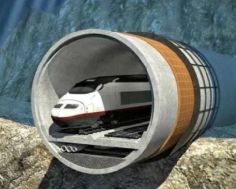 A mock-up of a possible tunnel running between Spain and Morocco