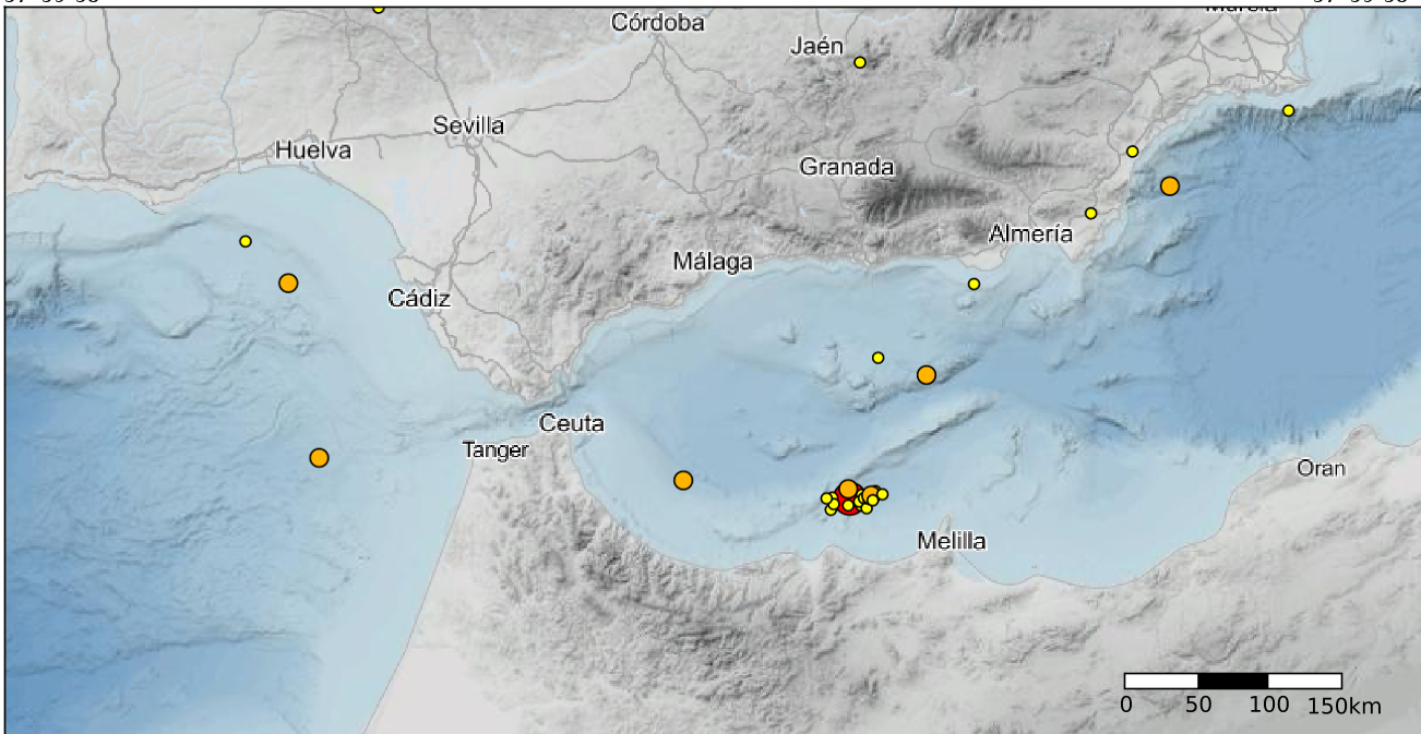 Location of an earthquake on May 27, 2024