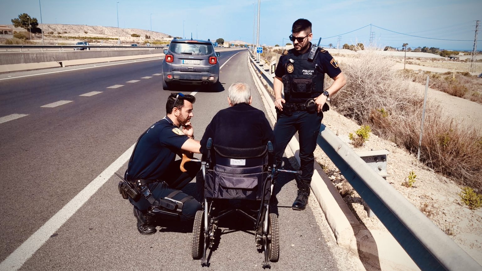 Wheelchair user is spotted on the A-7 MOTORWAY on Spain’s Costa Blanca ...