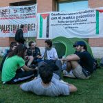 Students camp at the Complutense University in Madrid