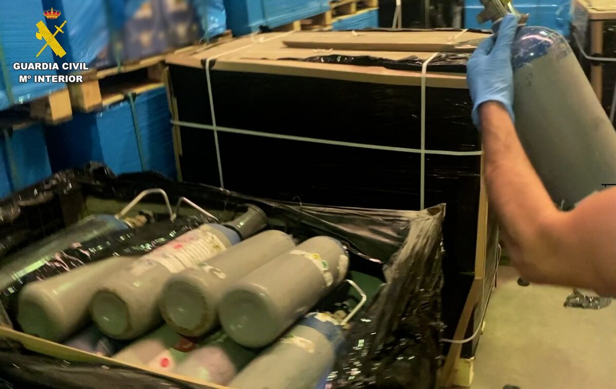 Europe's biggest-ever seizure of laughing gas cuts supply line to nightclubs and bars on Spain's Costa del Sol