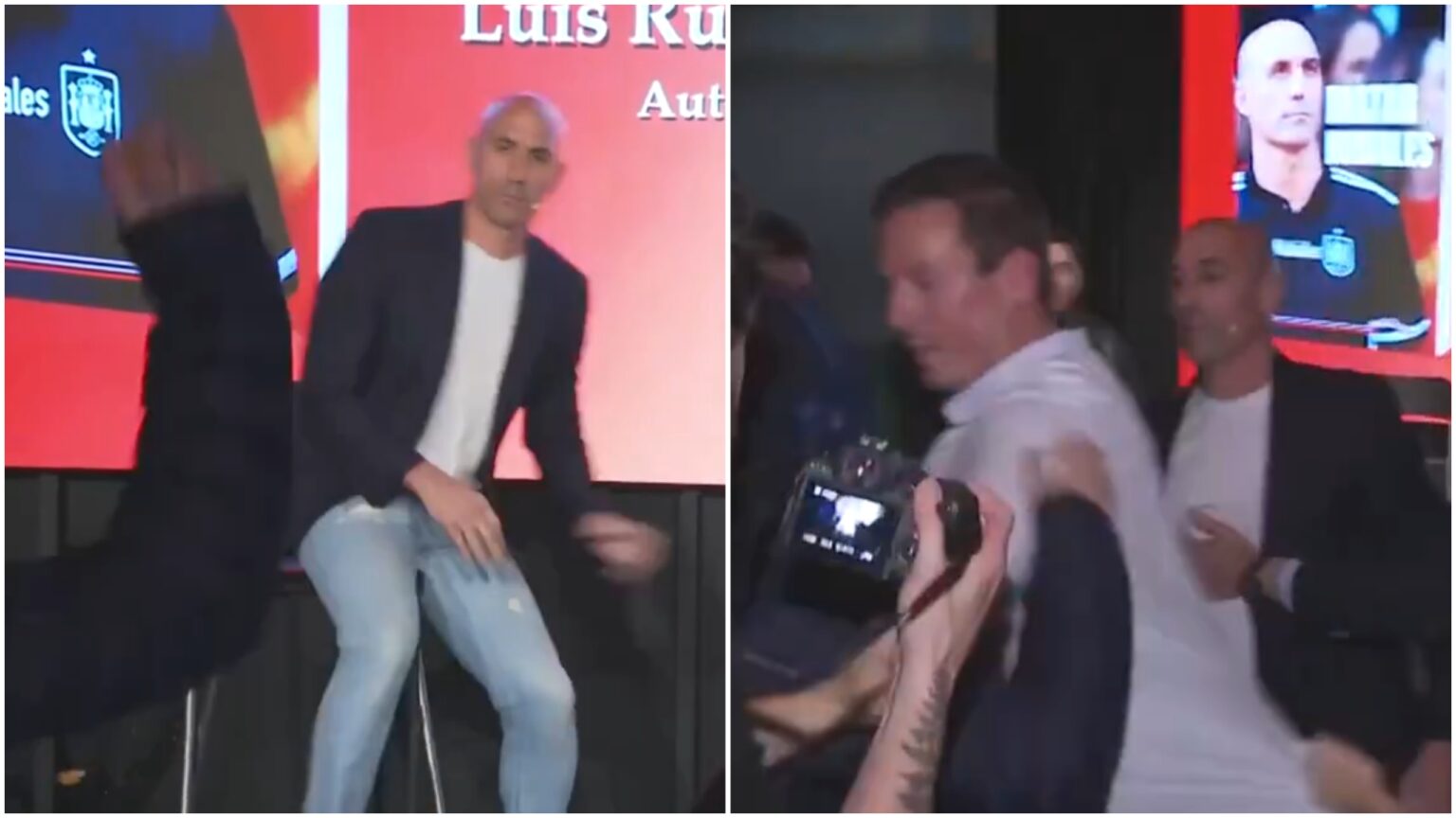 WATCH Disgraced former Spanish football chief Luis Rubiales pelted