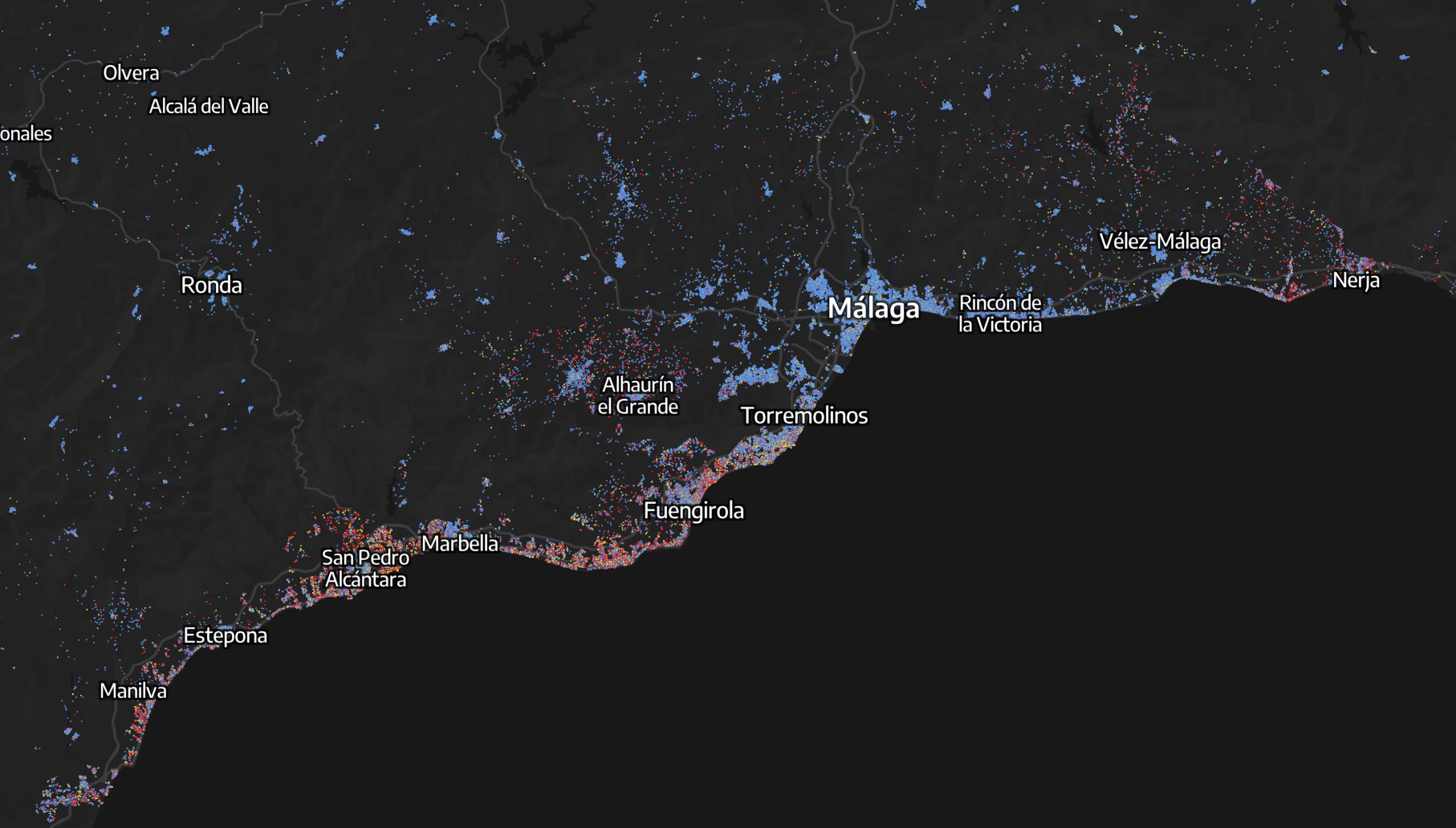 VISUALISED: The startling clusters of European expats that form ‘parallel societies’ along Spain’s sought-after coasts