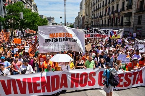 Tens of thousands take to Madrid's streets to call for affordable housing including lower rents