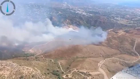 A wildfire in the spanish hills