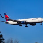 The Delta Air Lines flight from Barcelona to Boston