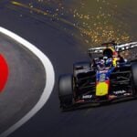 Liam Lawson in a Red Bull Racing F1 car at the Madring