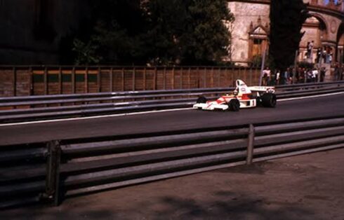 An F1 car in Montjuic park