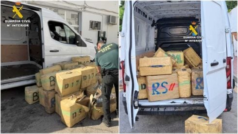 Guardia Civil officers in Marbella and a hashish drug haul
