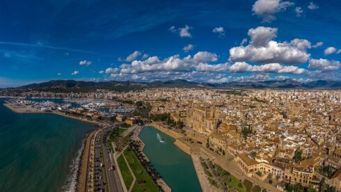 A view of Palma de Mallorca from above.