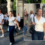 Princess Leonor arriving at university in Spain