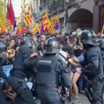 Clashes between police and pro-Catalan independence protesters in Barcelona