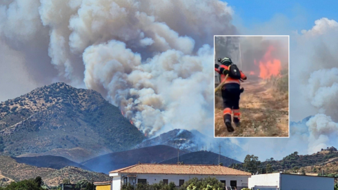 A wildfire in Benahavis, Malaga