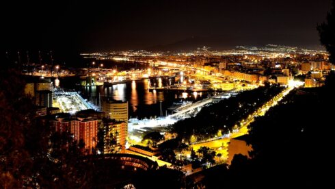 Malaga at night