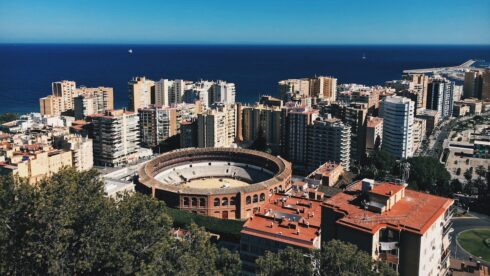 Malaga skyline and seascape