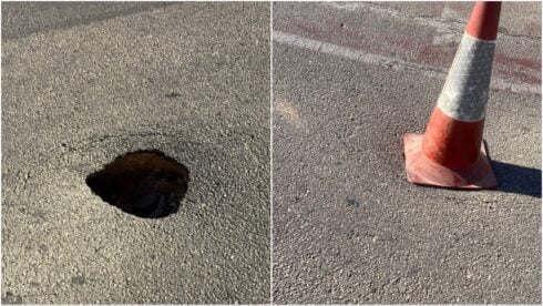 A hole in a road in Costa Blanca