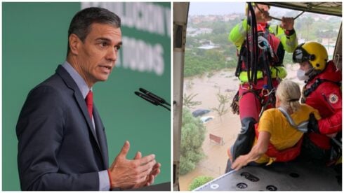 Pedro Sanchez storm adam visit