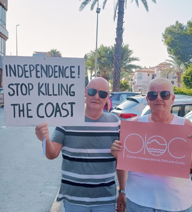 Supporters of the Orihuela Costa Independence Party, including Brits