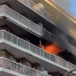 An apartment fire in a Mediterraenean-style block in Barcelona