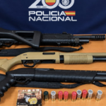 Firearms seized by the Policia Nacional after a shooting in Malaga