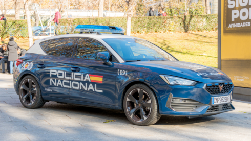 A stock image of a Policia Nacional car